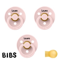 BIBS Colour Sutter med navn str1, 3 Blossom, Runde latex